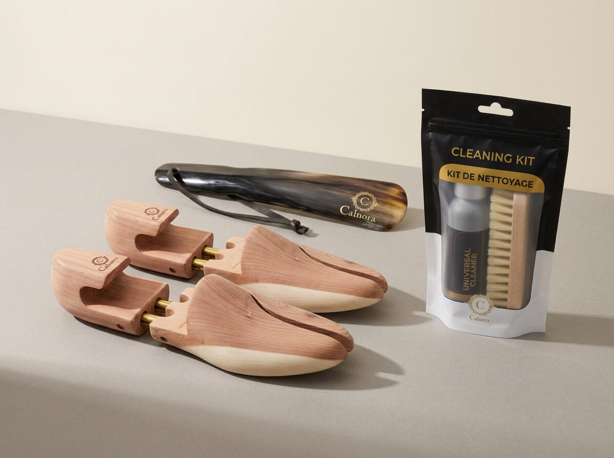 Calnora cedar shoe trees, genuine horn shoe horn and Universal Cleaner Kit Calnora cedar shoe trees, genuine horn shoe horn and Universal Cleaner Kit